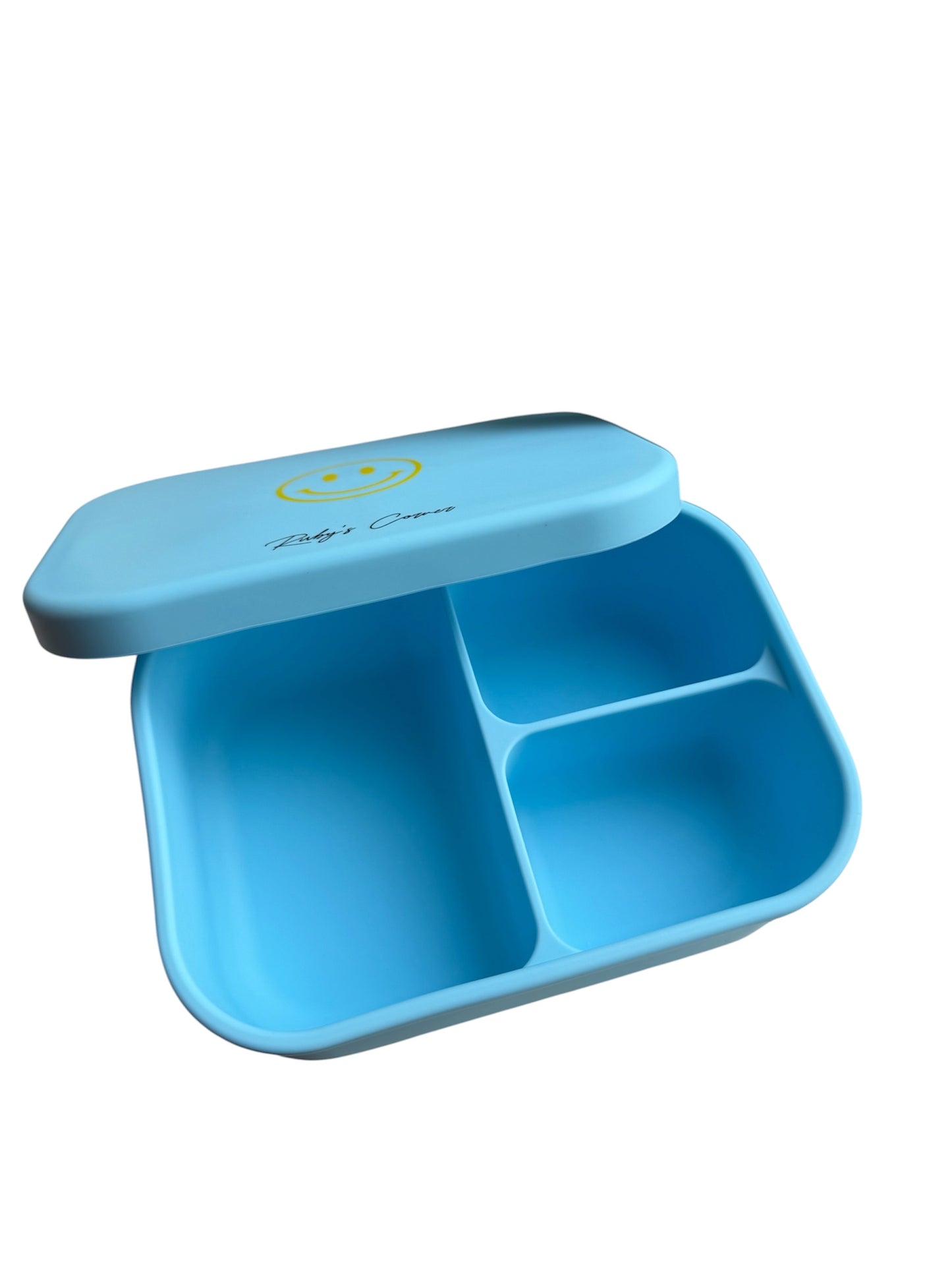 Siliconen broodtrommel – Smiley - Blauw - B2B - Incl Btw