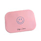 Siliconen broodtrommel – Smiley - Roze