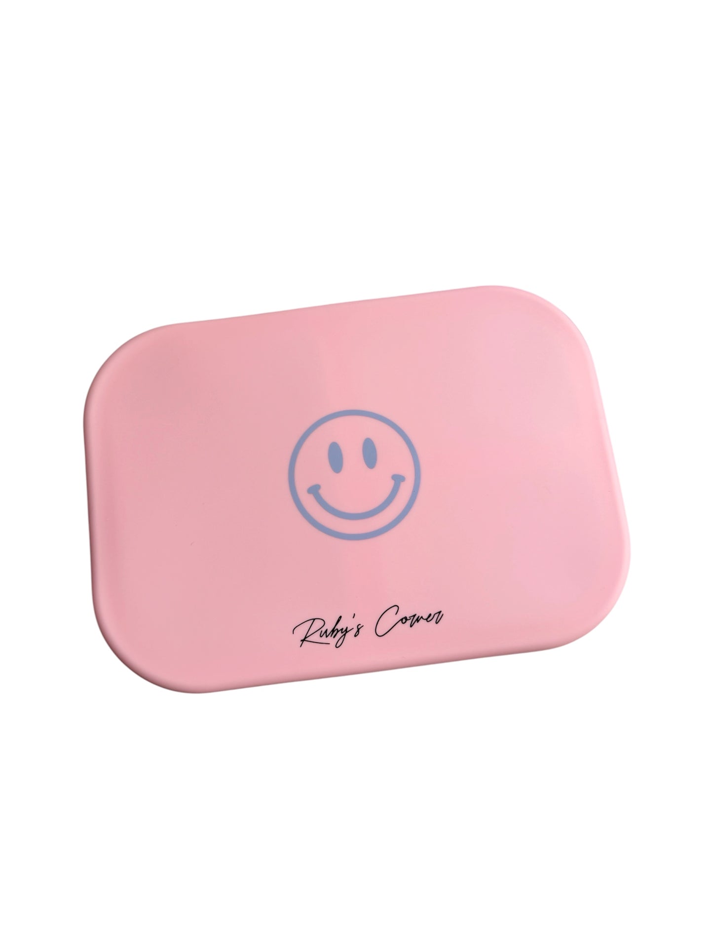 Siliconen broodtrommel – Smiley - Roze