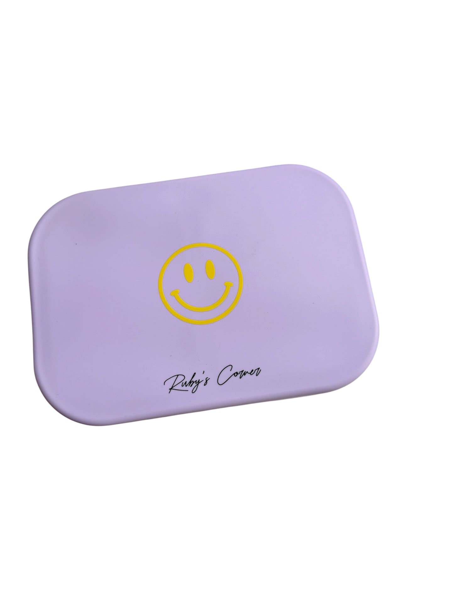 Siliconen broodtrommel – Smiley - Lilla