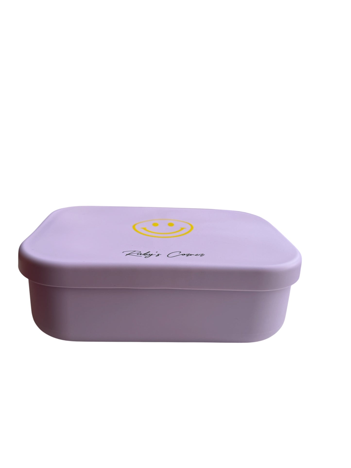 Siliconen broodtrommel – Smiley - Lilla