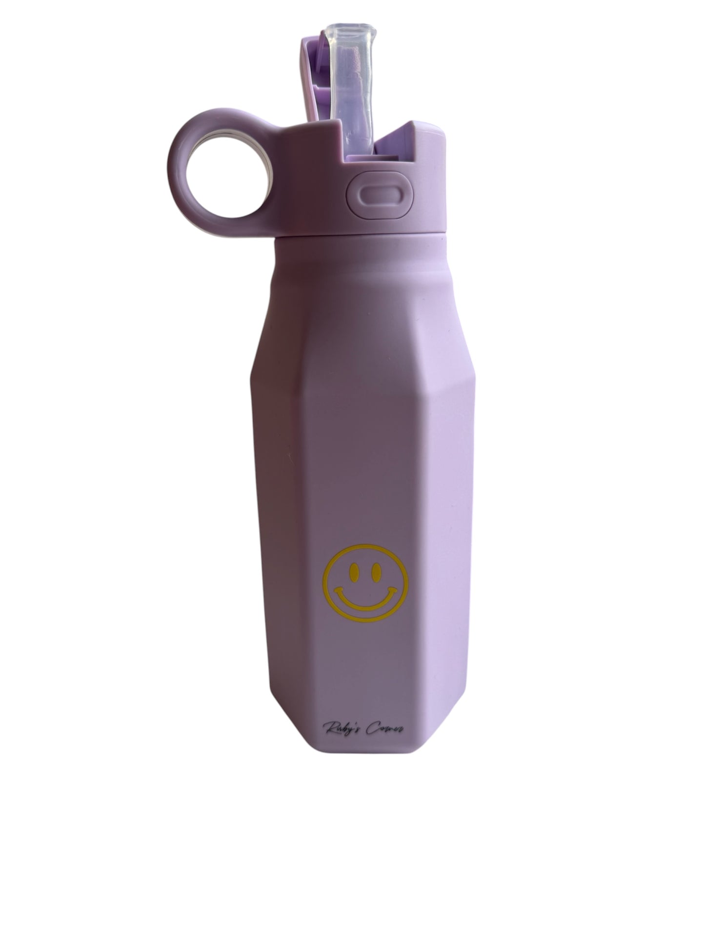 Siliconen drinkfles – Smiley - Lilla
