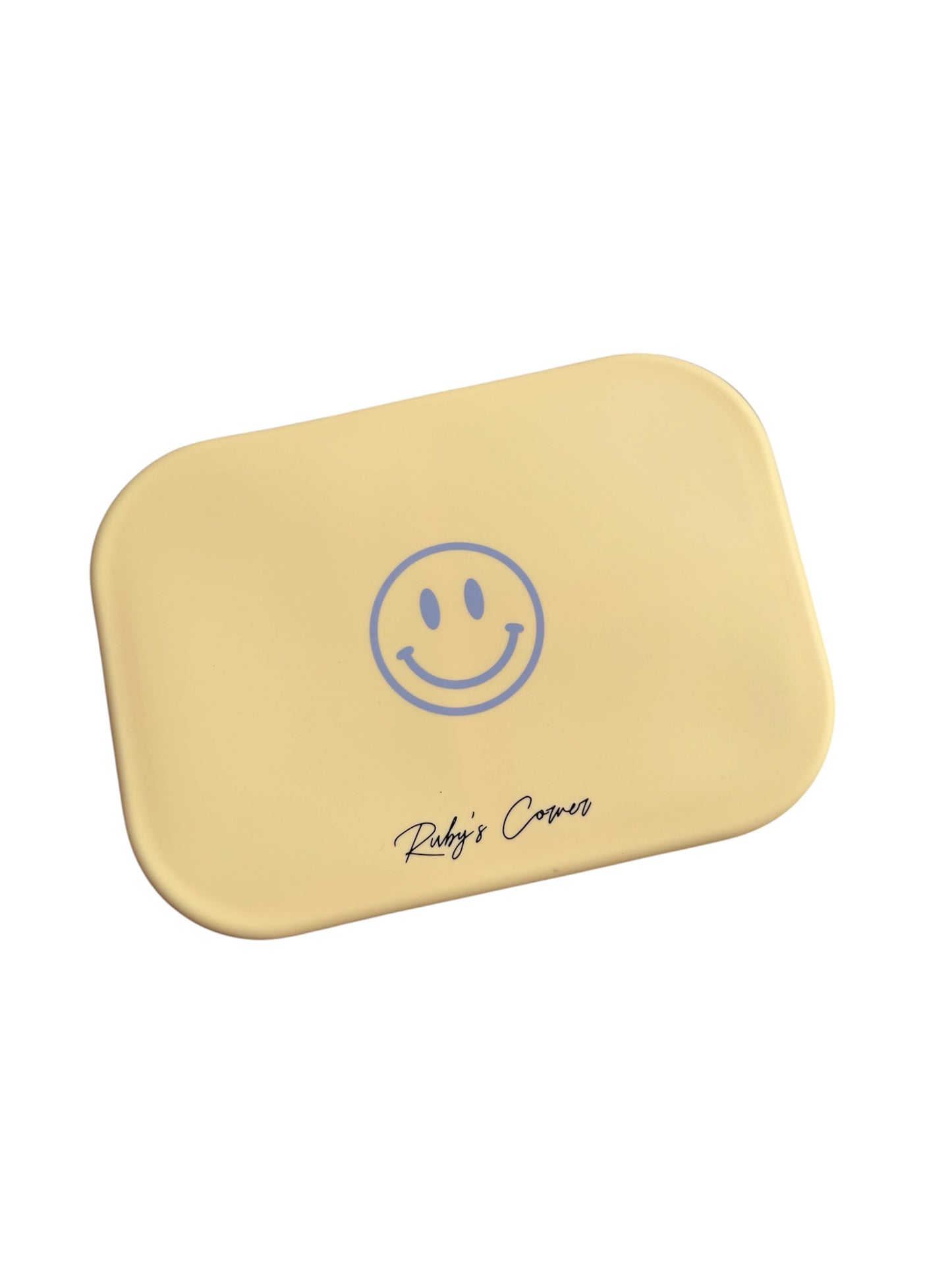 Siliconen broodtrommel – Smiley - Geel