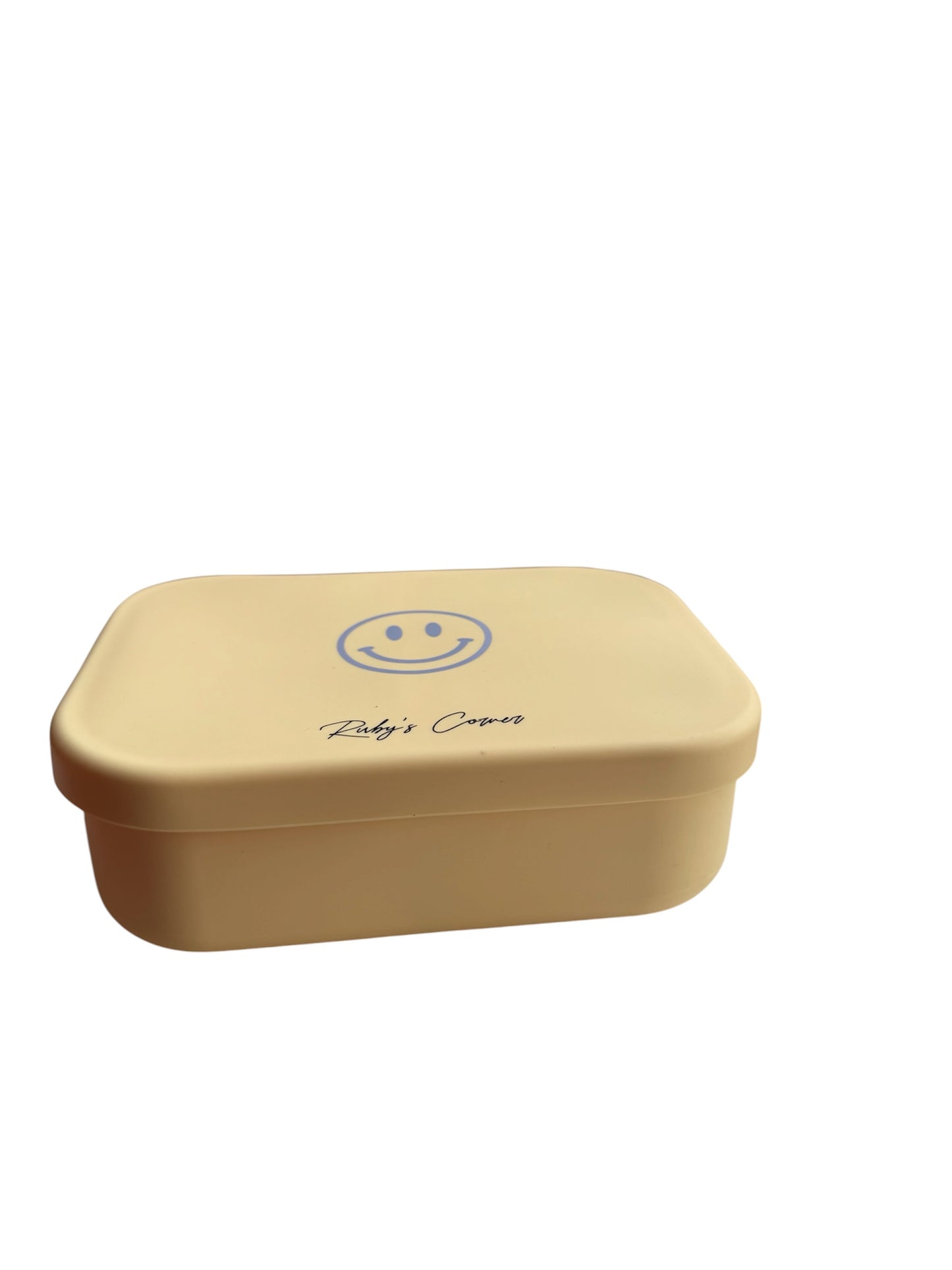 Siliconen broodtrommel – Smiley - Geel