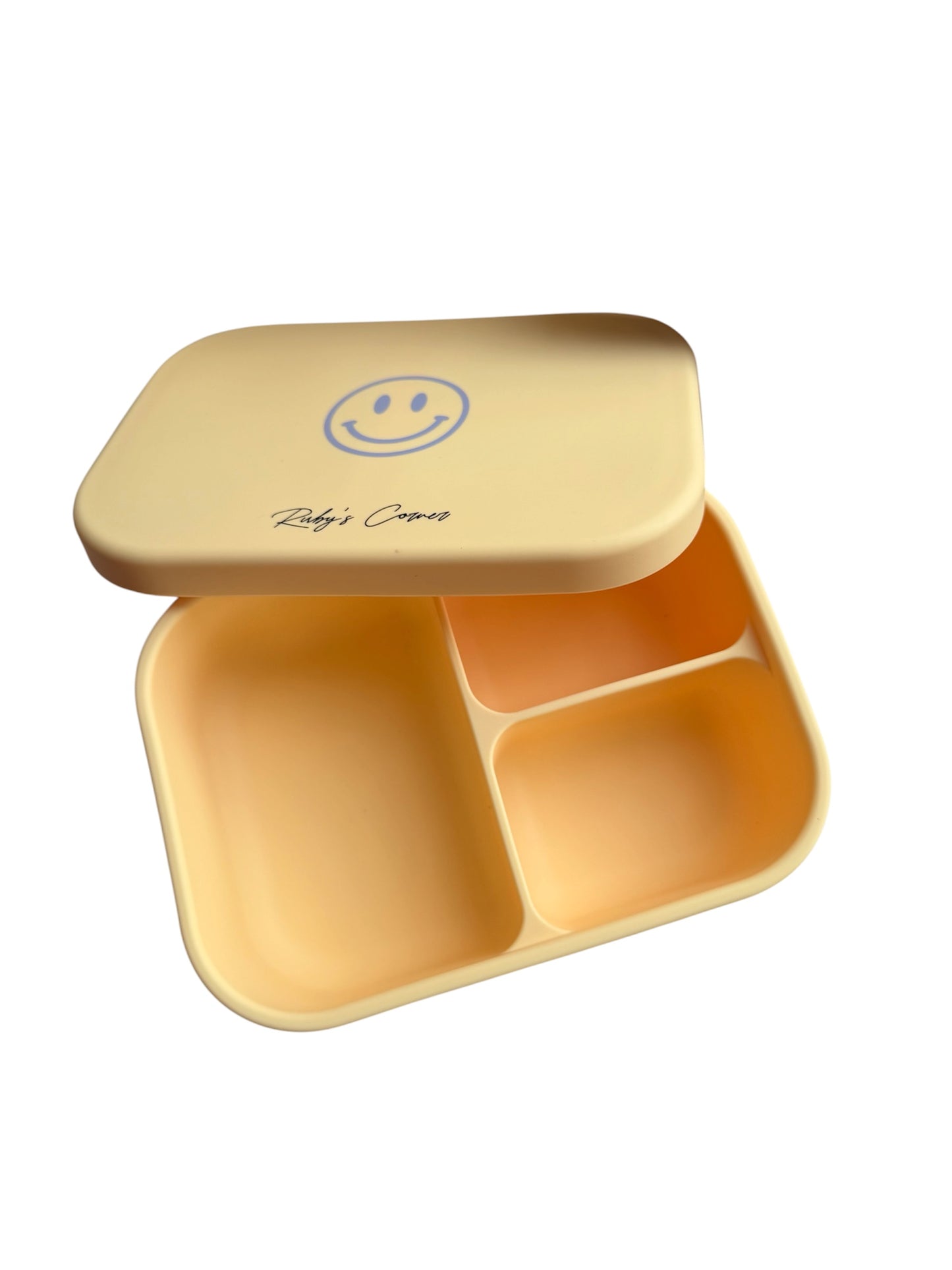 Siliconen broodtrommel – Smiley - Geel