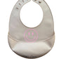 Siliconen slabber met opvangbakje – Beige – Smiley Roze
