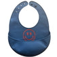 Siliconen slabber met opvangbakje – Blauw – Smiley Rood