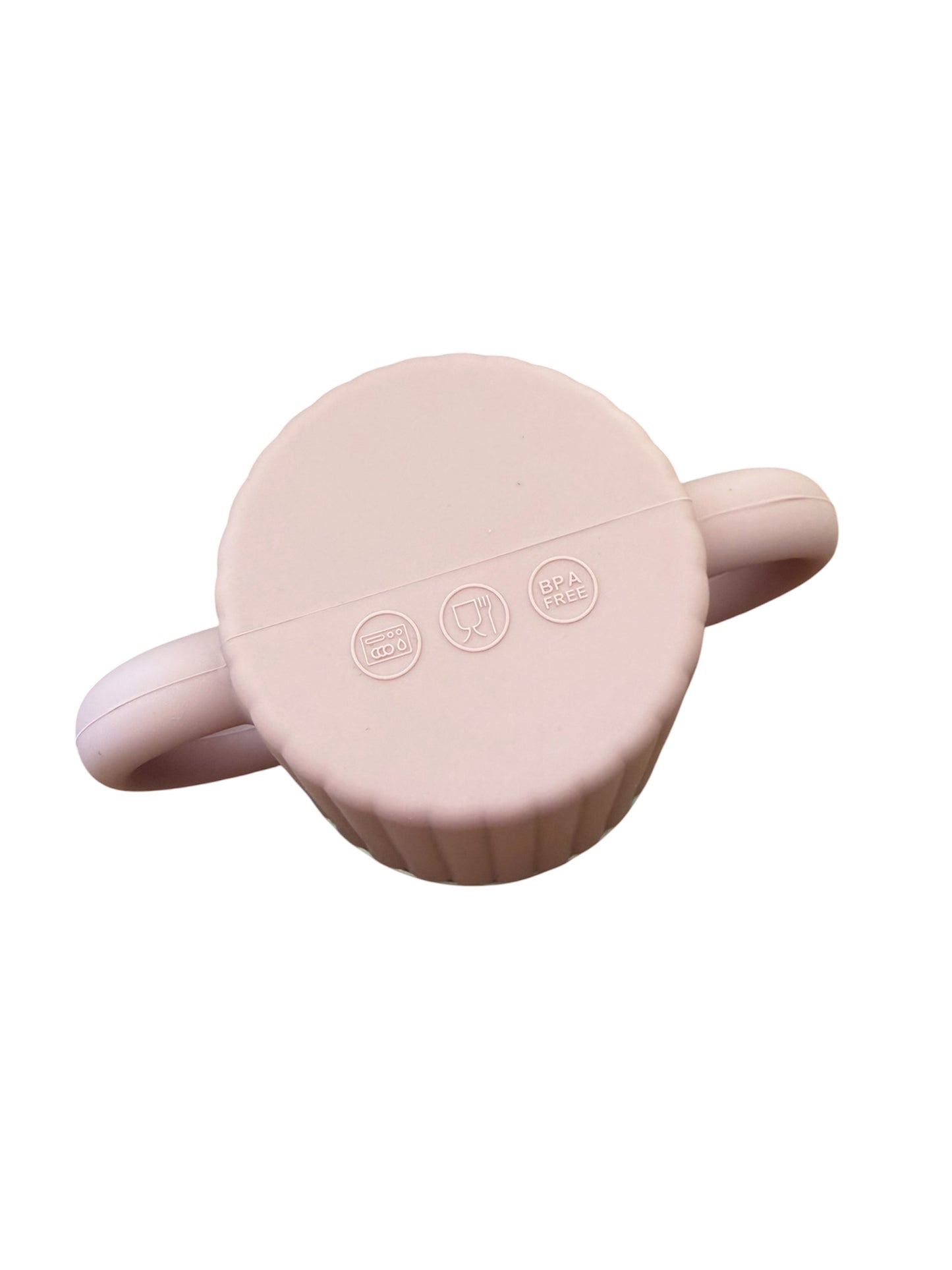 Siliconen beker met RVS inzet en tuitdeksel – Roze - Smiley