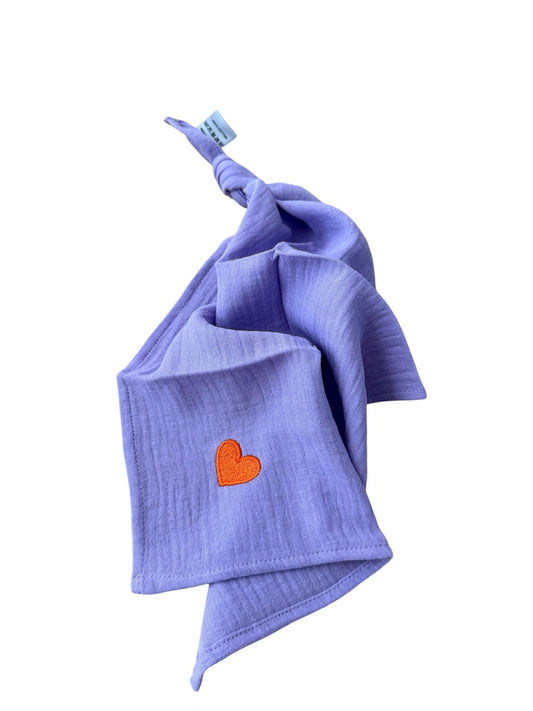 Multifunctionele mousseline doek - Paars - Hartje