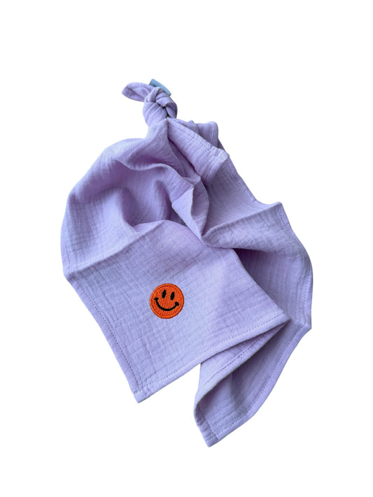 Multifunctionele mousseline doek - Lilla - Smiley