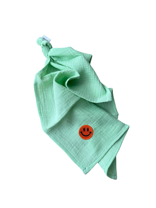 Multifunctionele mousseline doek - Licht Groen - Smiley