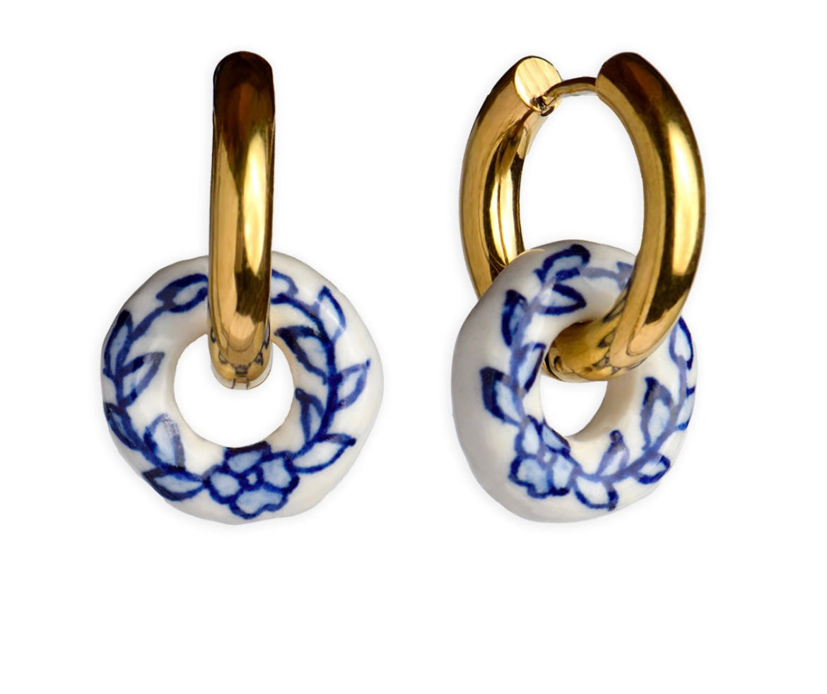 Delfts Blauw Crown Earring Set