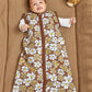 BABY SLAAPZAK MET AFRITSBARE MOUWEN VINTAGE FLOWER - CHOCOLATE