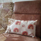 Kussenhoes regenboog patroon, linnenlook 30x50cm