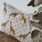 Kussenhoes met giraffe patroon, linnenlook 30x50cm