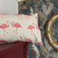 Kussenhoes met flamingo, linnenlook 30x50cm