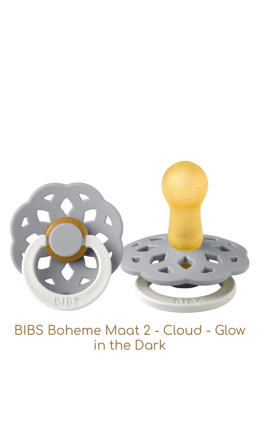 BiBS Fopspeen GLOW Cloud Boheme Maat 2