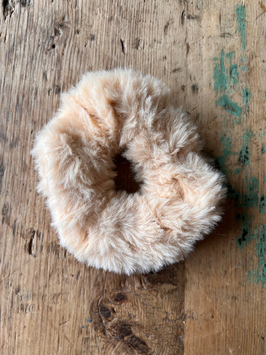 Scrunchie Bont Beige Groot