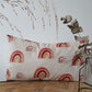 Kussenhoes regenboog patroon, linnenlook 30x50cm
