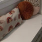 Kussenhoes regenboog patroon, linnenlook 30x50cm