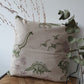 Kussenhoes met dino’s, linnenlook 40x40cm