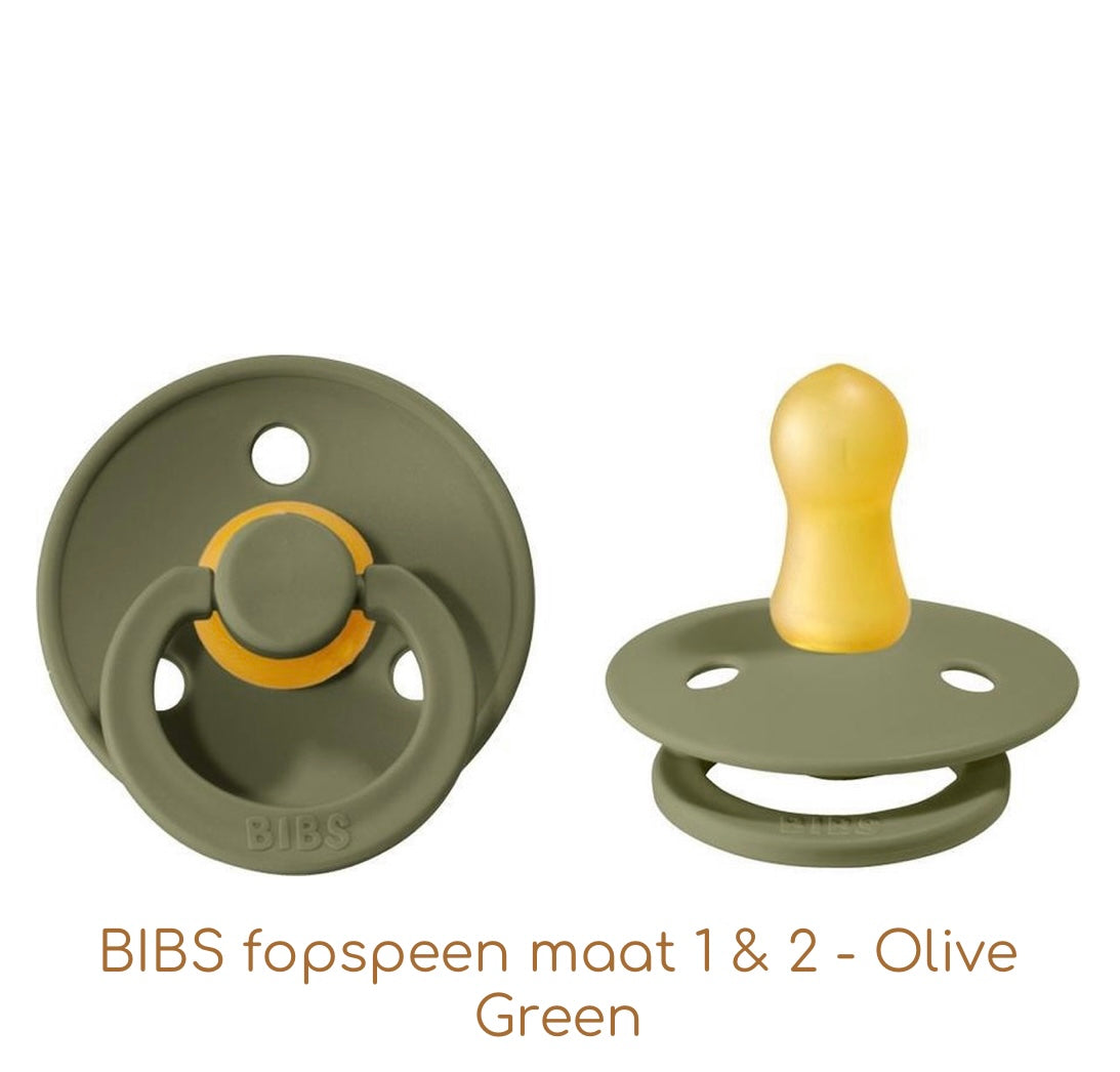 Bibs Fopspeen Olive 6-18 mndn maat 2