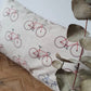 Kussenhoes met fietsen, linnenlook 30x50